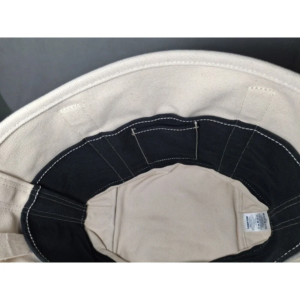 Lands End Medium 5 Pocket Open Top Canvas Tote Bag Black 17"Wx6"Dx13.5"H - Picture 8 of 8